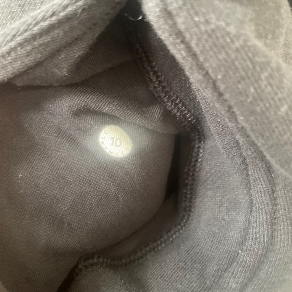 Lululemon Women's Embroidered To You Zip Up Hoodie Black Cotton Terry Size 10 - Picture 7 of 8